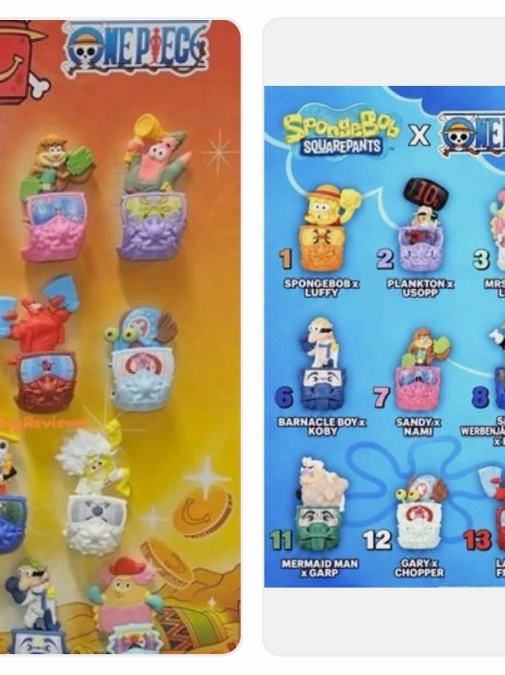 SpongeBob Squarepants Crossover Mini Figures McDonald’s collab set of 15